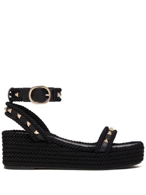 Valentino Garavani 45mm Rockstud flatform sandals - Black - zdjęcie produktu nr 1