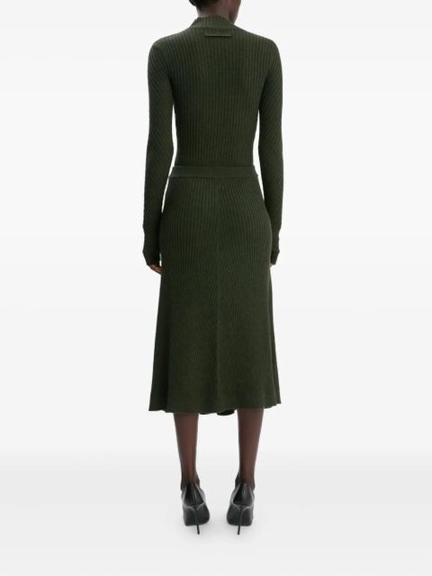 Victoria Beckham ribbed knit midi skirt - Green