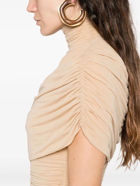 Magda Butrym cape-effect draped midi dress - Neutrals