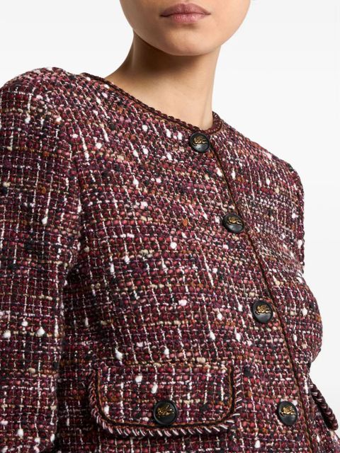 ETRO tweed-construction jacket - Red