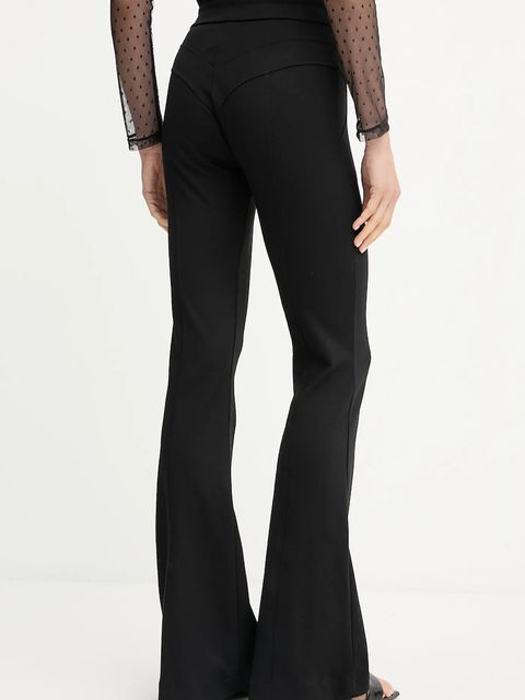 Versace Jeans Couture spodnie damskie kolor czarny dzwony high waist 79HAA105 J0092