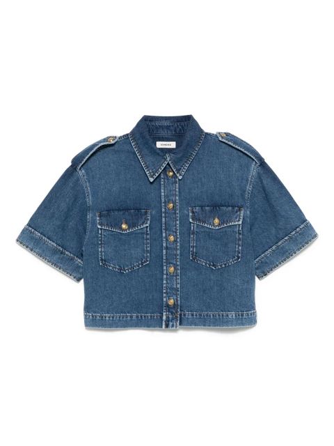 SANDRO cotton denim shirt - Blue - zdjęcie produktu nr 1