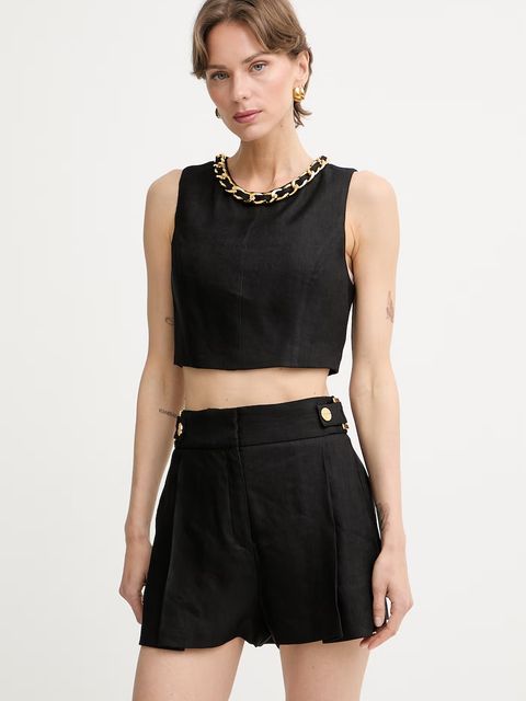 Elisabetta Franchi bluzka damska z lnem - zdjęcie produktu nr 1