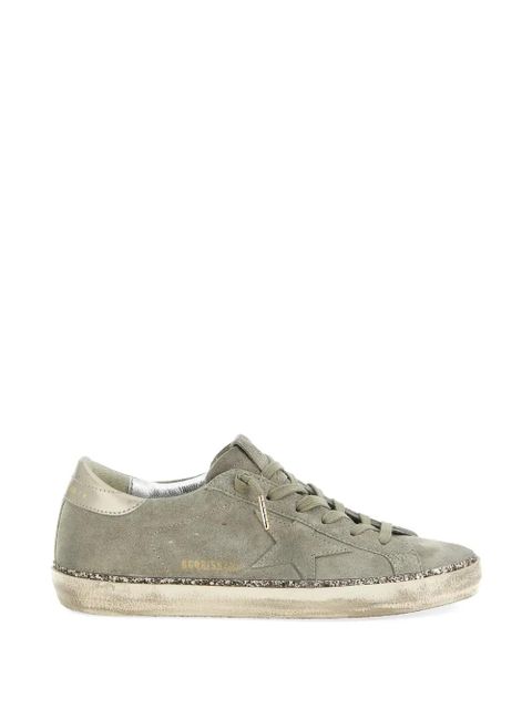 Golden Goose Super-Star glitter-star leather sneakers - Green - zdjęcie produktu nr 1
