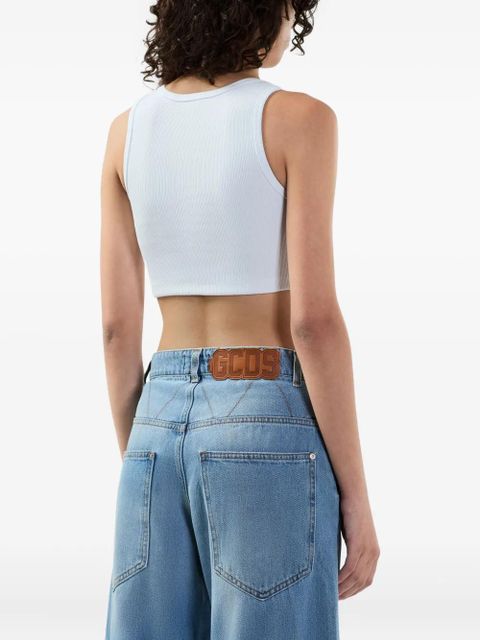 GCDS ribbed tank top - White