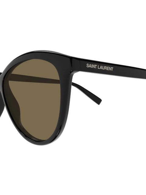 Saint Laurent Eyewear cat-eye logo-lettering sunglasses - Black