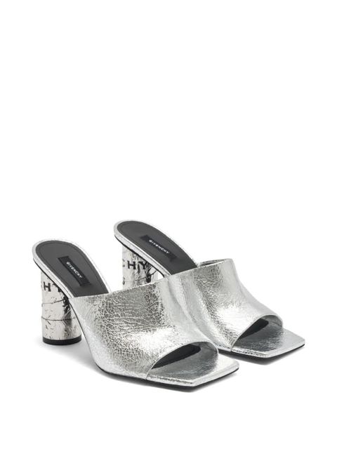 Givenchy Tape logo-print heeled sandals - Silver - zdjęcie produktu nr 2