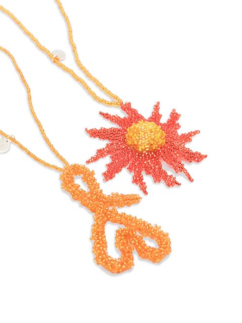 Ruslan Baginskiy flower and heart necklace (set of two) - Silver