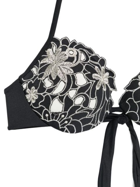 TWINSET embroidered halterneck bikini top - Black - zdjęcie produktu nr 2