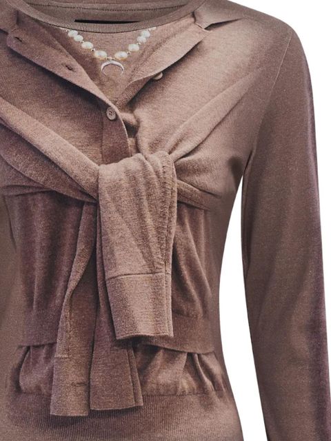 Marine Serre trompe-l'oeil long-sleeve T-shirt - Neutrals