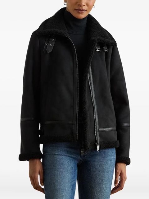 Lauren Ralph Lauren shearling zip-up jacket - Black