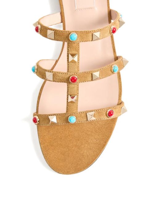 Valentino Garavani Rockstud suede sandals - Brown