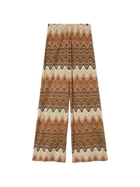 MC2 Saint Barth wave-pattern raschel-knit trousers - Brown - zdjęcie produktu nr 1