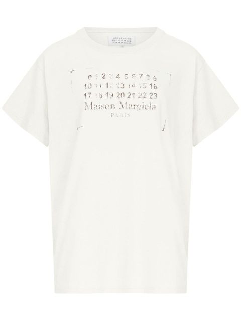 Maison Margiela logo-print cotton T-shirt - Neutrals - zdjęcie produktu nr 1