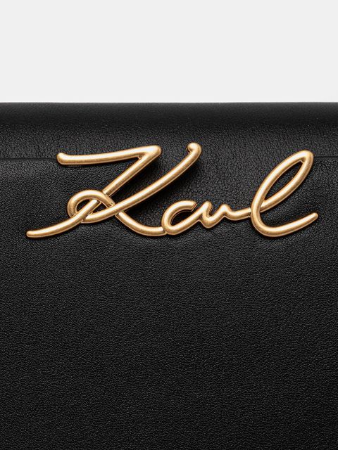 Karl Lagerfeld torebka skórzana K/SIGNATURE kolor czarny B1W30058