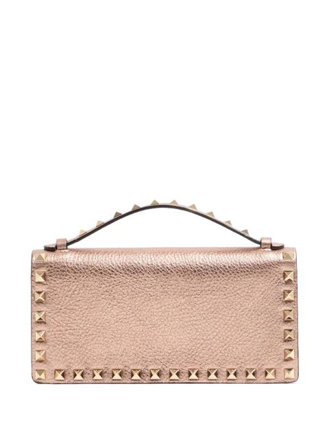 Valentino Garavani small rockstud laminated grainy calfskin tote bag - Pink - zdjęcie produktu nr 2