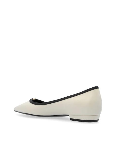 Tory Burch Double T-plaque ballerina shoes - White