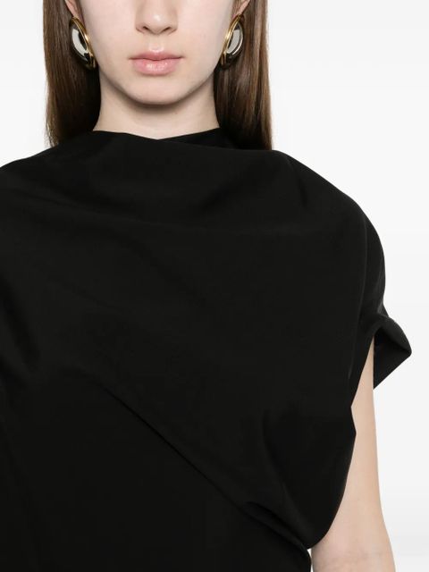 KHAITE Tandie draped blouse - Black