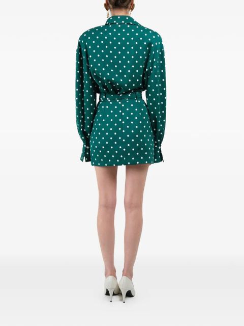 Rowen Rose polka-dots raglan shirt - Green