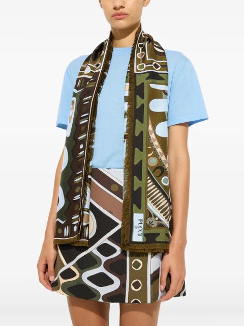 PUCCI mixed-print silk stole - Green