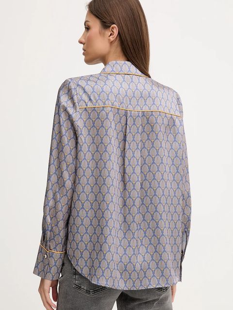 Joop! koszula damska kolor fioletowy regular z kołnierzykiem klasycznym 30047621