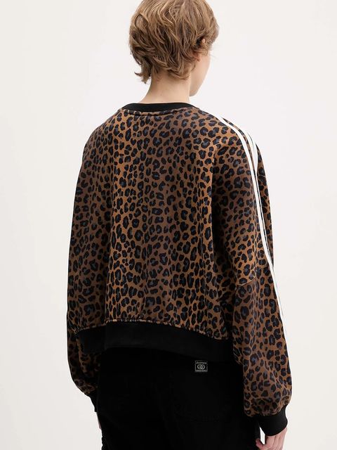 adidas Originals bluza bawełniana Leopard damska kolor brązowy wzorzysta JW7303 - zdjęcie produktu nr 2