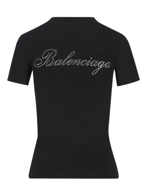 Balenciaga Handwritten rhinestone-embellished T-shirt - Black - zdjęcie produktu nr 2