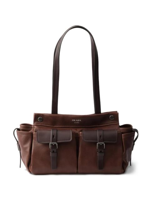 Prada Route medium leather tote bag - Brown - zdjęcie produktu nr 1