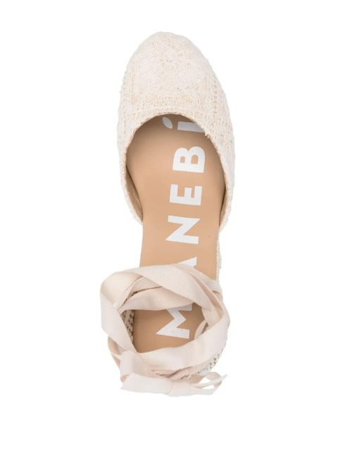 Manebi Yucatán 100mm wedge espadrilles - Neutrals