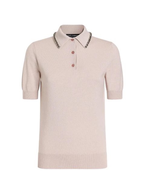 Dolce & Gabbana smooth cashmere polo top - Pink - zdjęcie produktu nr 1