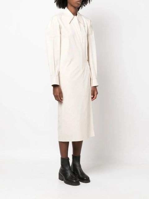 LEMAIRE Twisted cotton shirt dress - White