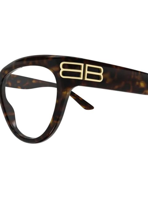 Balenciaga Eyewear cat-eye logo glasses - Brown