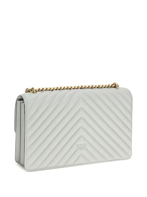 PINKO medium Love One chevron-quilted shoulder bag - Grey