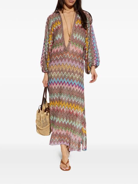 Missoni zigzag-knit metallic maxi dress - Brown - zdjęcie produktu nr 2
