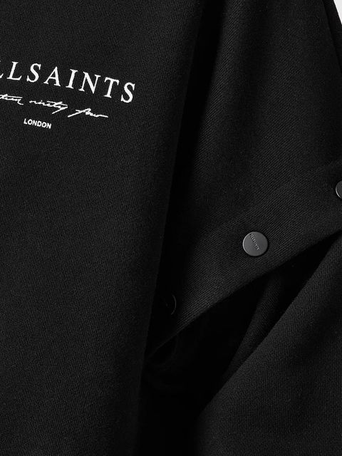 AllSaints bluza bawełniana AROMA damska kolor czarny z kapturem z nadrukiem W134JC - zdjęcie produktu nr 2