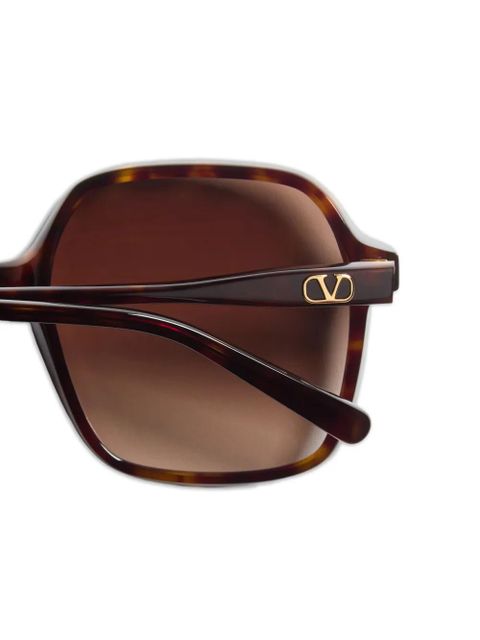 VALENTINO GARAVANI EYEWEAR rectangular acetate sunglasses - Brown