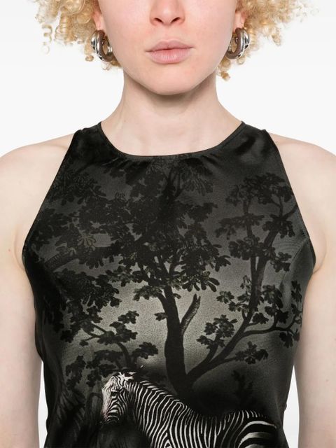 The Attico smoke night-print mini dress - Green