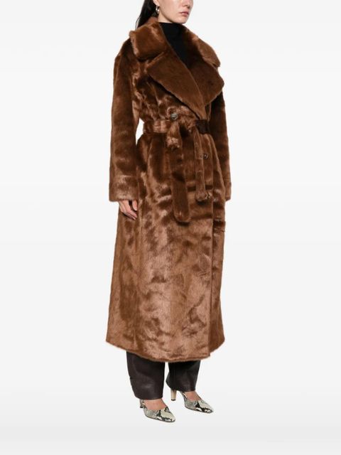 The Frankie Shop Joni belted faux fur maxi coat - Brown - zdjęcie produktu nr 2