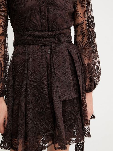 Answear.LAB sukienka kolor brązowy mini rozkloszowana