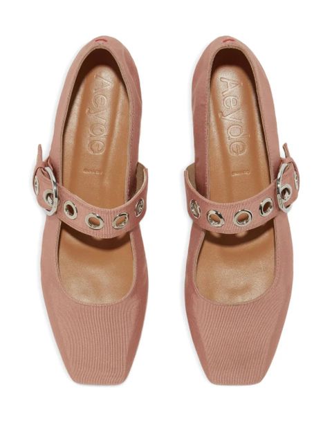 Aeyde Uma eyelet-buckle ballet flats - Pink