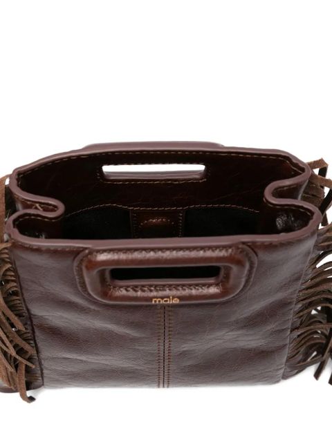 Maje patent-leather fringe mini bag - Brown