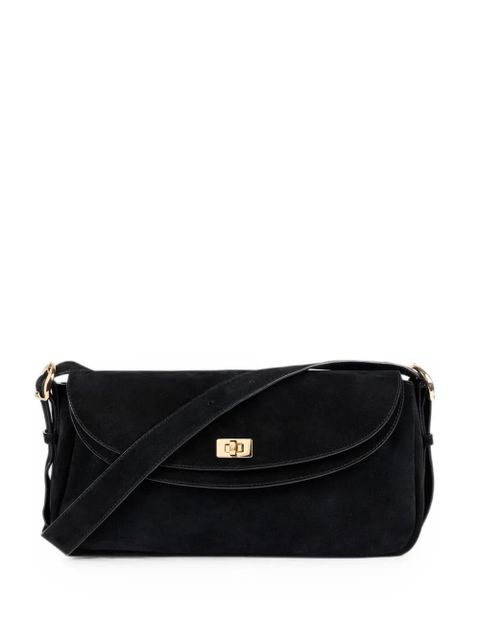 SANDRO Le Mambo suede shoulder bag - Black - zdjęcie produktu nr 1