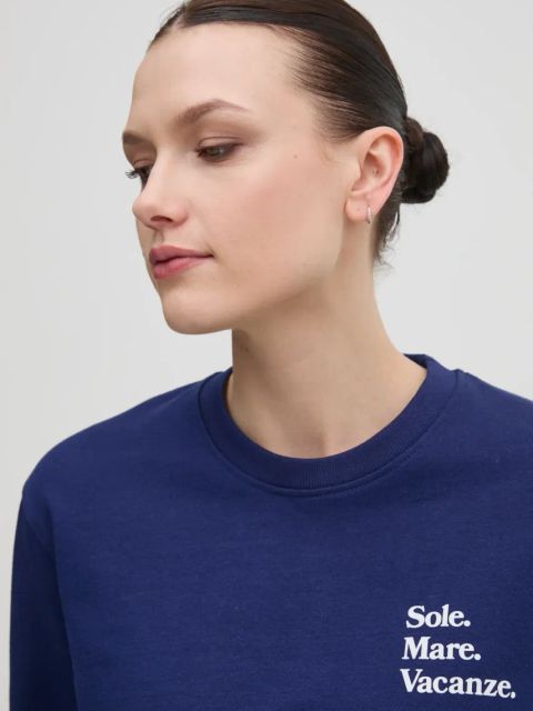 Drivemebikini bluza Sole Mare damska kolor granatowy z nadrukiem 2024-DMBS-018-NV