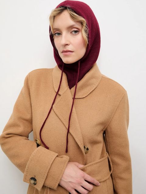 Answear.LAB kominiarka z kaszmirem kolor bordowy