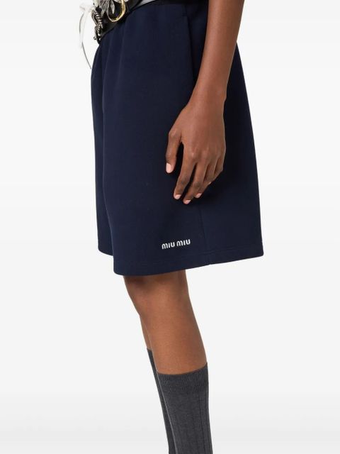 Miu Miu cotton-jersey short - Blue