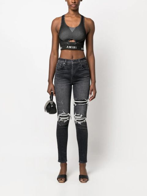 AMIRI high-waist distressed skinny jeans - Grey - zdjęcie produktu nr 2