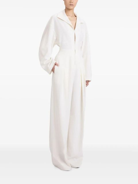 Victoria Beckham pleated tab-detail jumpsuit - Neutrals - zdjęcie produktu nr 2