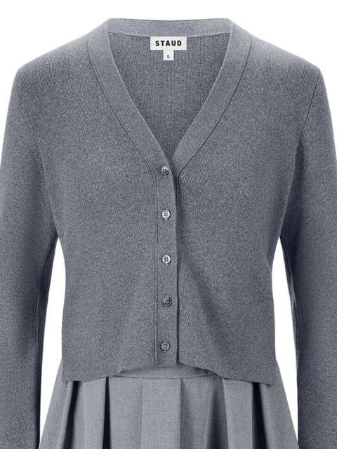 STAUD Milo V-neck midi dress - Grey