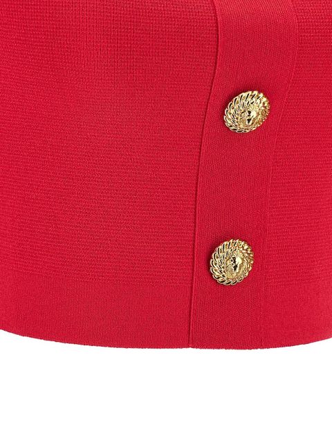 Balmain button-detail top - Red