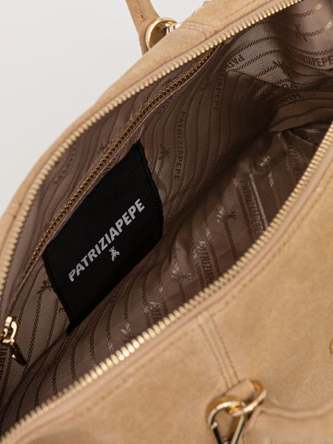 Patrizia Pepe torebka zamszowa kolor beżowy 2B0145 L152